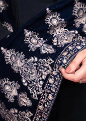 Punkh embroidered velvet shawl