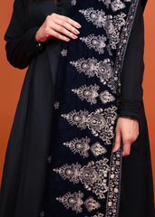 Punkh embroidered velvet shawl