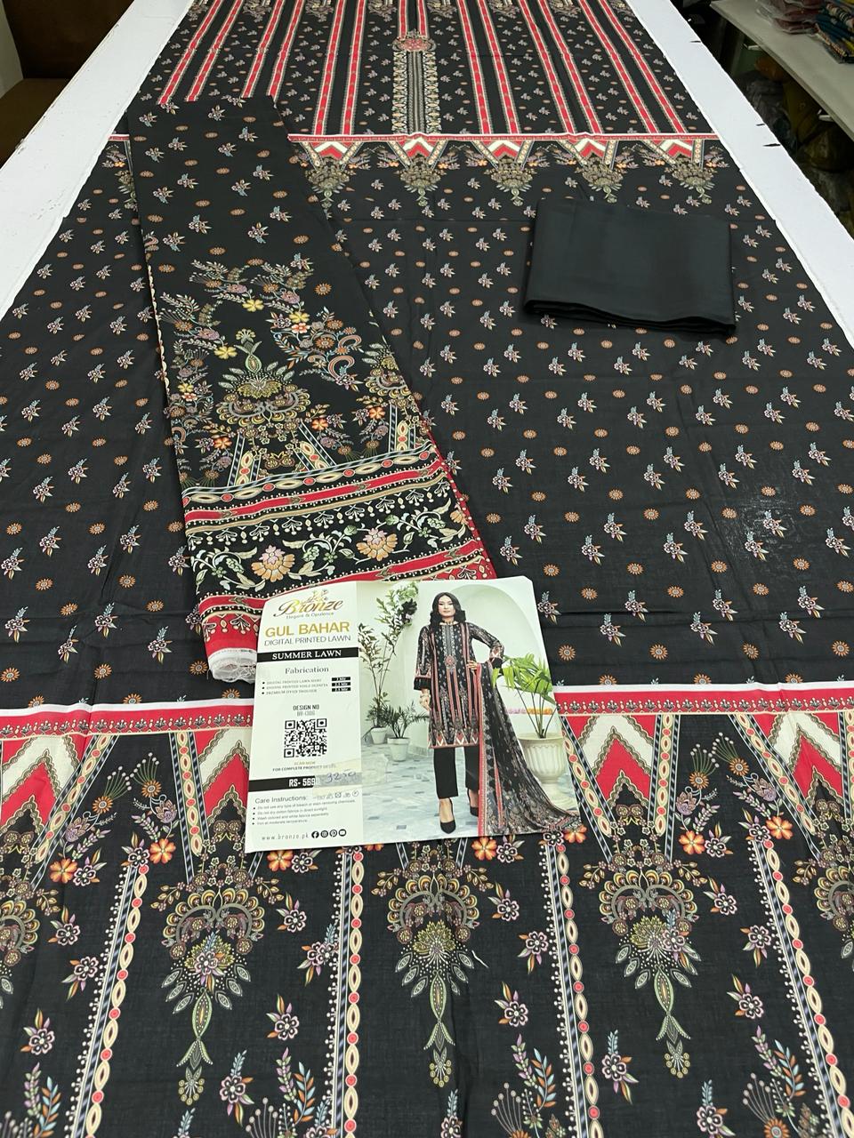 Bronze gul bahar printed lawn 3pc