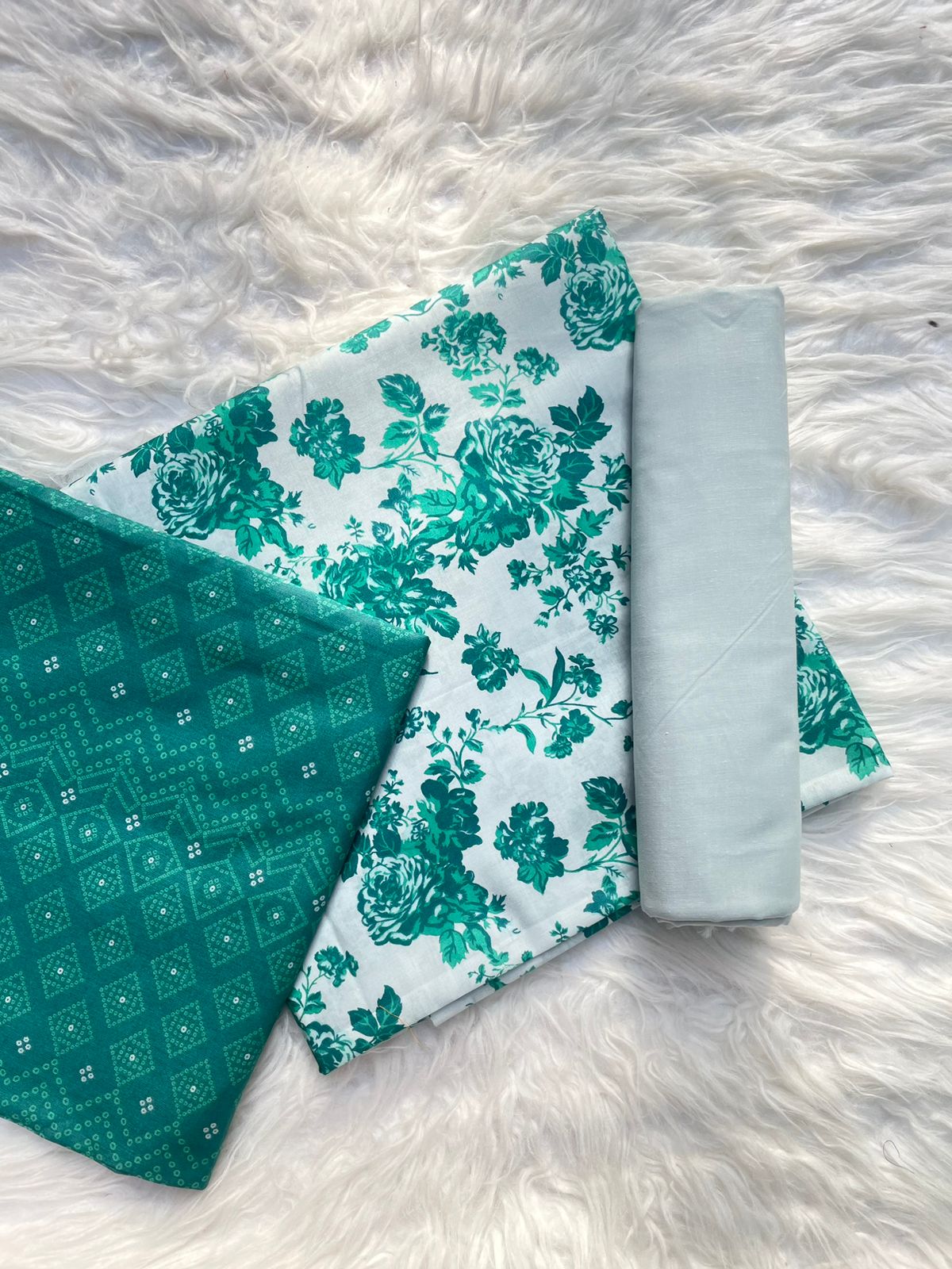 Printed lawn 3pc - Sea Green