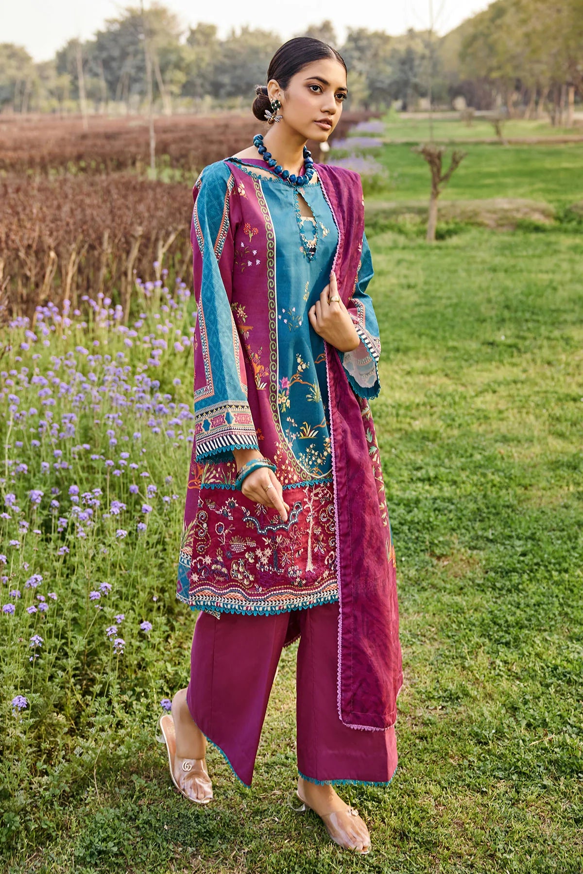 Umang by Motifz - Print Embroidered lawn 3pc