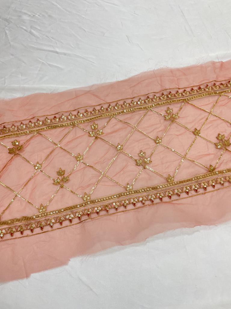 Organza embroidered lace 1 yard