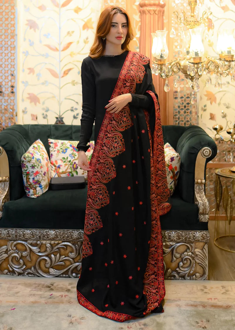 Punkh embroidered karandi shawl