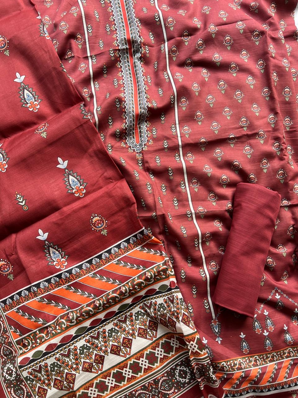 Printed khaddar 3pc