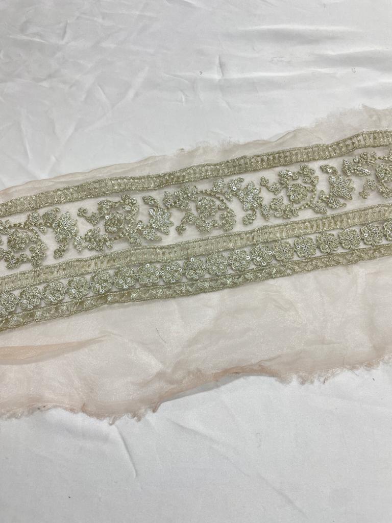 Organza embroidered lace 1 yard