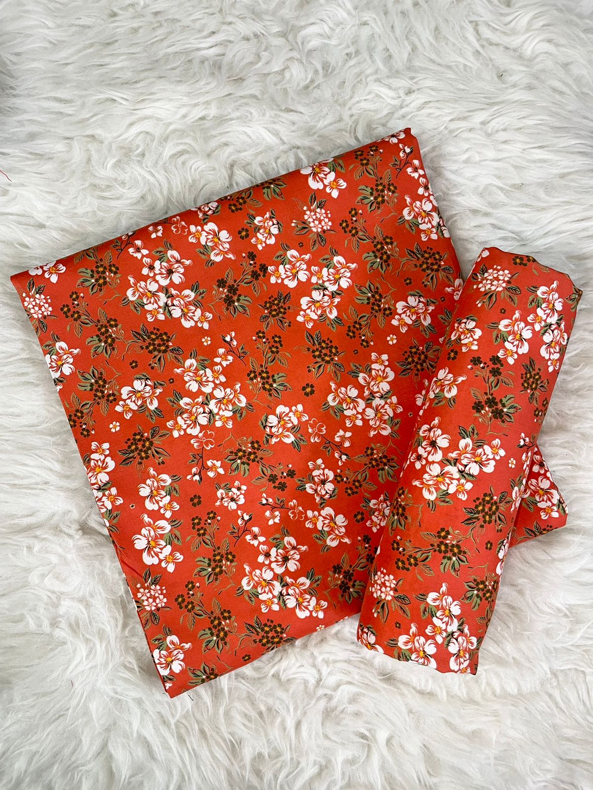 All over printed slub linen 2pc